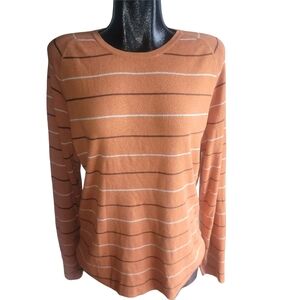 Banana Republic Orange Striped Women's Sweater L